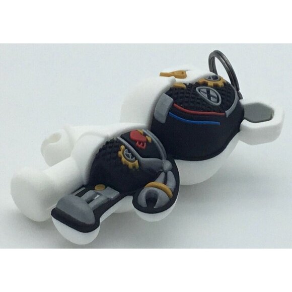 Cartoon Divided Body Fashion Punk Bear Keyring Bag Pendant NWOT Black & White - Picture 4 of 4